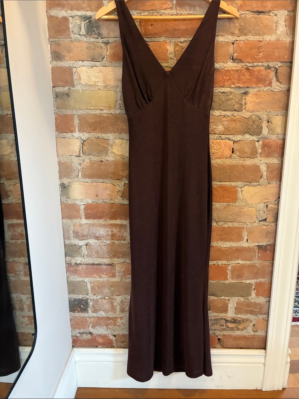 Fayt Label Sleeveless V-Neck Maxi Dress in Dark Brown